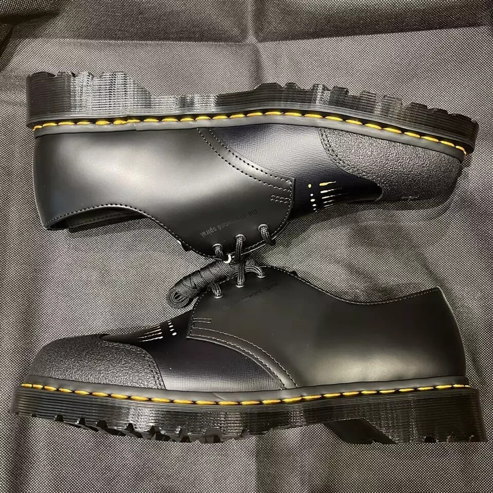 Pre-owned Dr. Martens 2024 Nine Inch Nails 1461 Backhand Leather Boots Mens From Japan In Black