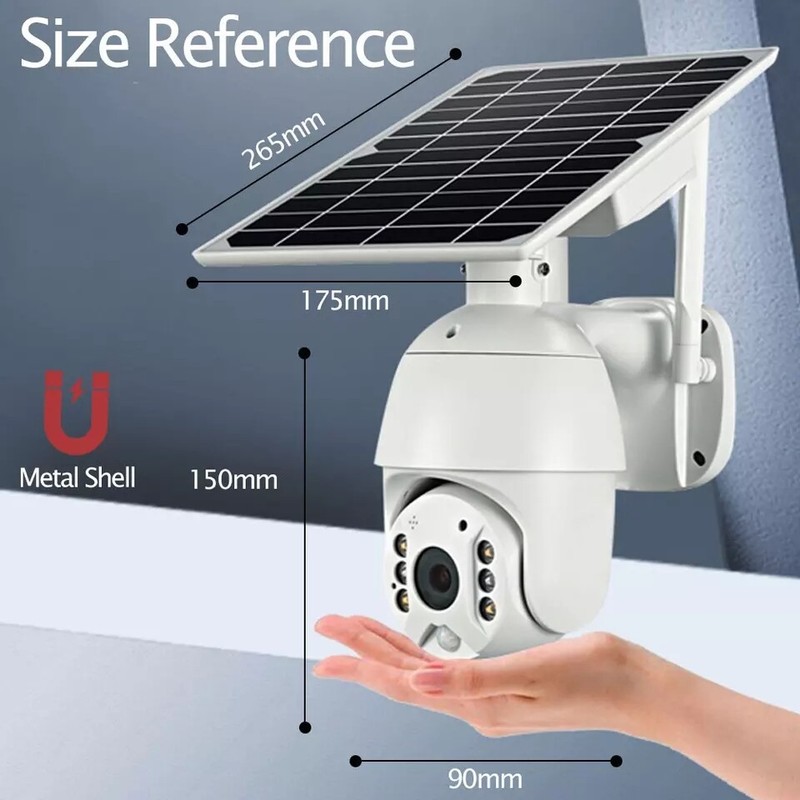 4G/WiFi 1080P HD Solar Power PTZ IP Camera Security CCTV Waterproof