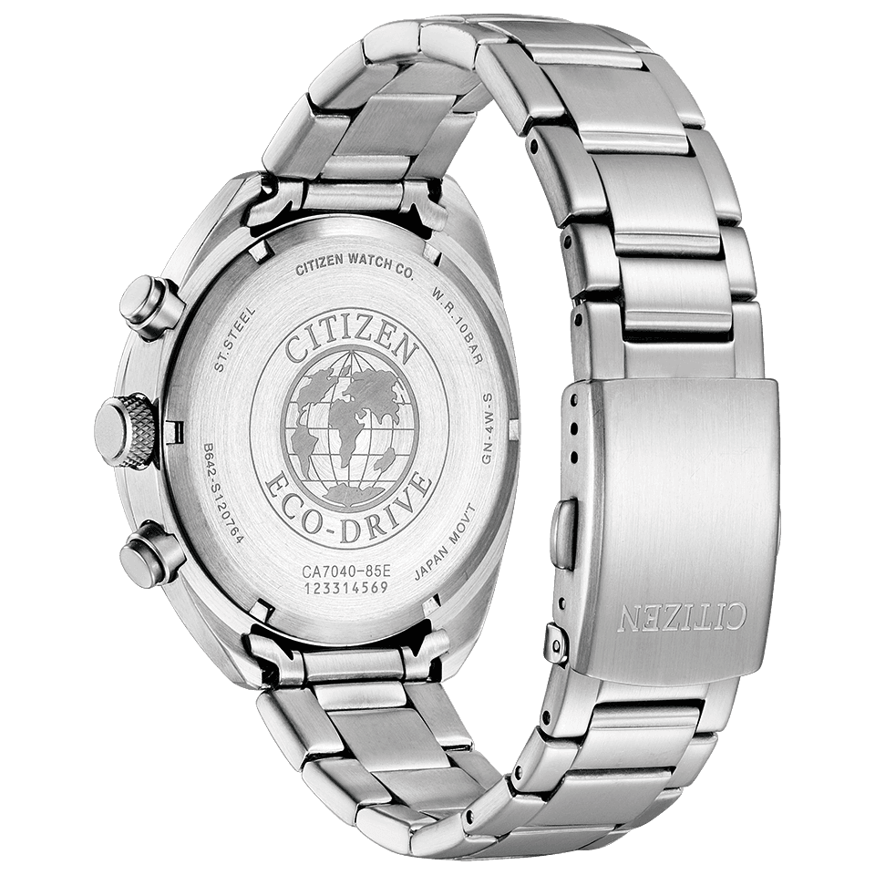 Pre-owned Citizen Collection Record Label Ca7040-85e Eco-drive Solar Watch Black Dial