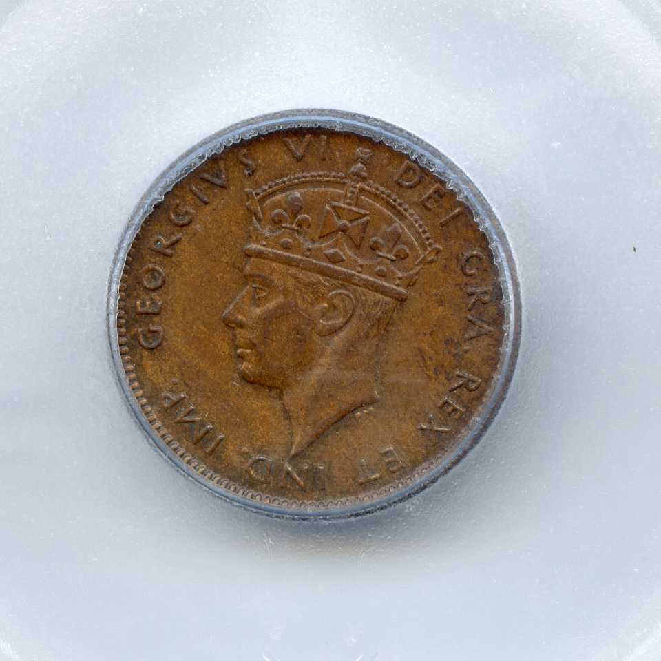 Very Rare High Grade 1944 C Newfoundland 1 Cent ICG Graded MS63 BN. Lot #2453