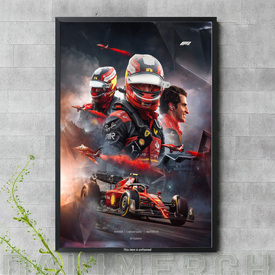 Carlos Sainz Winner F1 Poster, Home Decor, Wall Art Decor