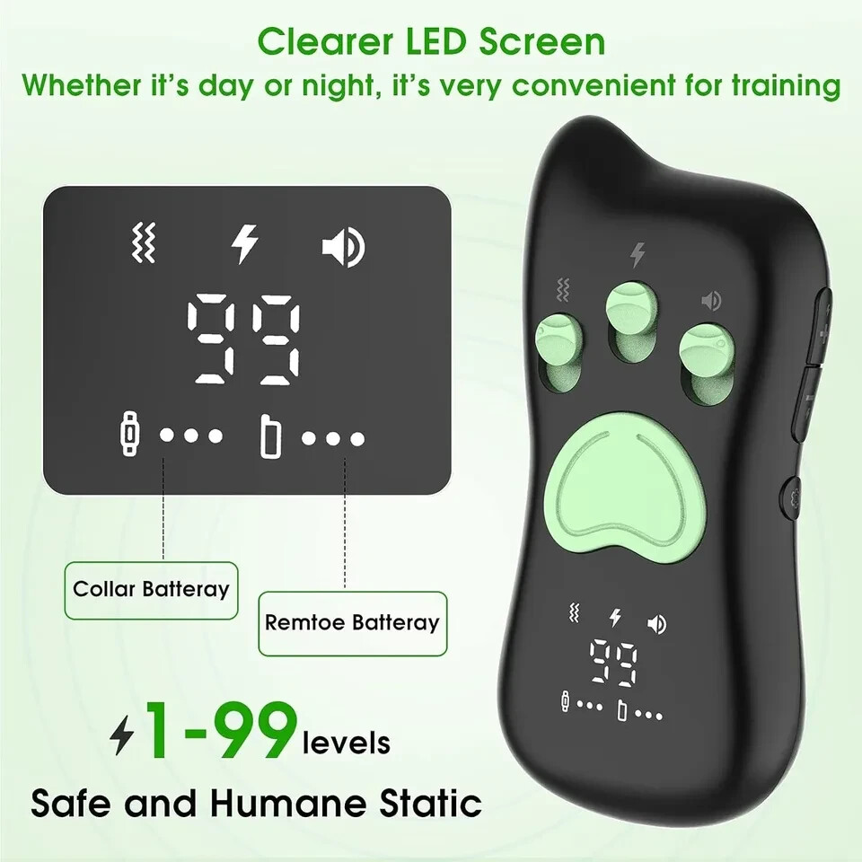 Dr. Trainer T1s Dog Shock/Bark Smart Training Collar with Remote IPX7