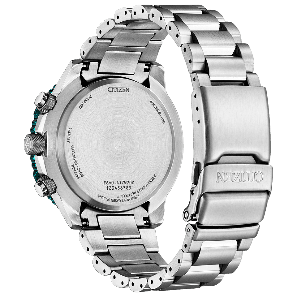 Pre-owned Citizen Promaster Sky Cb5004-59w Eco-drive Radio Solar Watch Green Dial 45.9mm