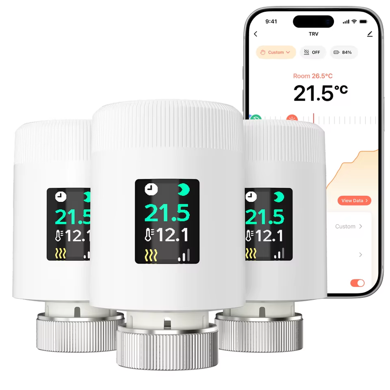 Tuya wifi6 Smart home TRV 1-6PCS thermostatic radiator valve actuator programmab