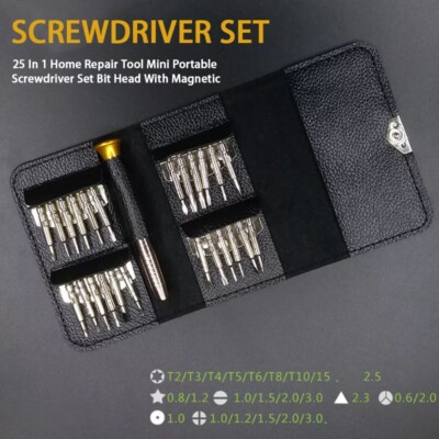 25 Precision Torx Star Screwdriver Bit Set T2 T3 T4 T5 T6 T7 T8 T9 T10 T15 P5 P2