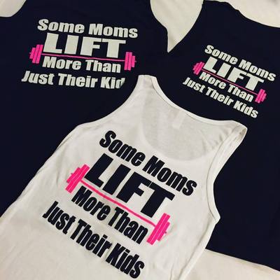 Fitness tee ''Some Moms Lift More than Just Their Kids''  Gym #fitmomTank Top