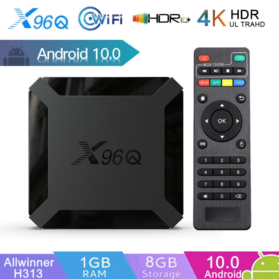 X96Q HD Android 10.0 Smart TV Box UHD 4K WIFI Media Player 2GB+16GB 8G Full Kit