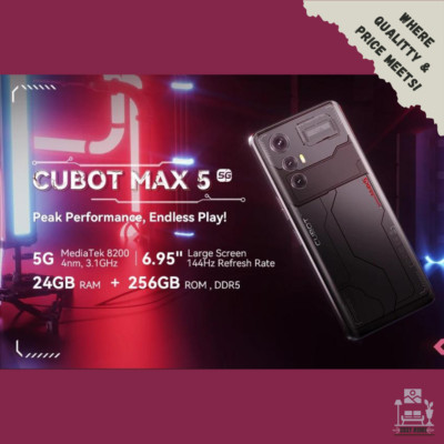 Cubot KingKong MAX5 5G Rugged Smartphone 24GB(12+12GB)256GB,6.95'' 2K,Dual Screen