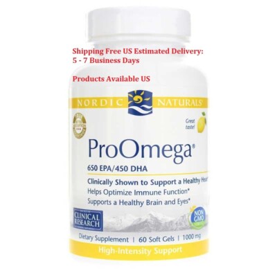 Nordic Naturals ProOmega 650EPA/450DHA 1000mg Lemon Flavor 60 Softgels  US