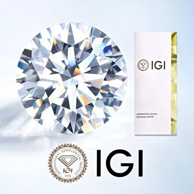 Modern 1.00CT Round Lab Grown F Color VS1 Clarity IGI Certified Diamond EAR RING