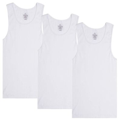 Men's 100% Cotton Tank Top A-Shirt Wife Beater Ribbed Undershirts Size: S-4XL