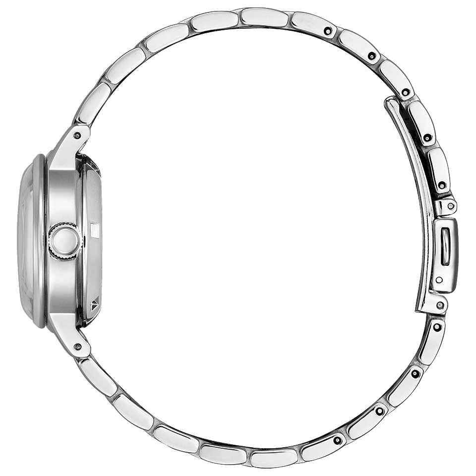 Pre-owned Citizen Collection Pr1030-57d Automatic Watch Silver Mother Of Pearl Dial 27.4mm