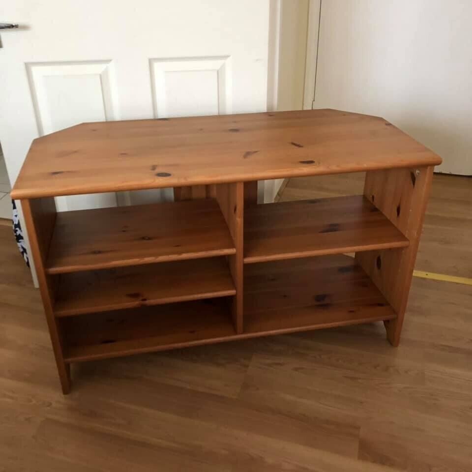  IKEA  Leksvik Corner  TV  Stand  Unit Solid Pine Wood in 