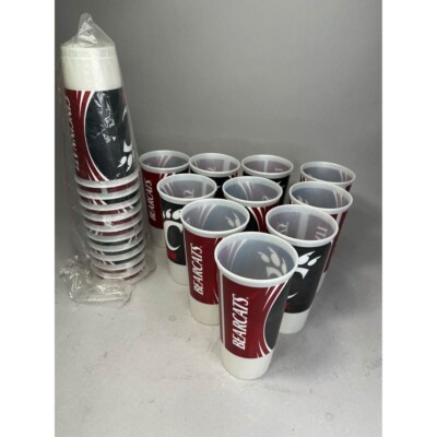 Lot of 21 New Cincinnati Bearcats Football Stadium Plastic Cups Beer Pong Set