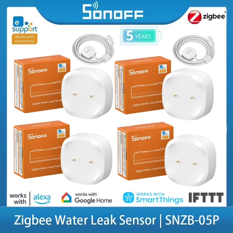 SNZB-05P Water Leak Sensor SNZB 05P 5 Years Lifetime IP67 Waterproof Remote Con