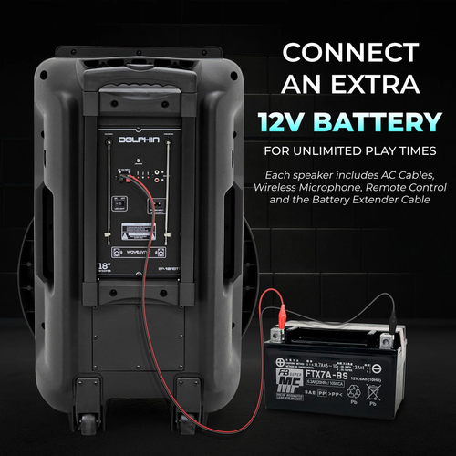 18" Portable Bluetooth Party Speaker DJ PA Loud Karaoke Systems W/ Mic Remote