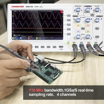 HANMATEK DOS1104 Set Digital Oscillator 110MHz 4-Channel 1GS/s Oscilloscope pe66