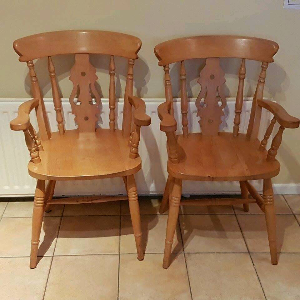 Solid pine kitchen carver chairs in Armagh, County Armagh Gumtree