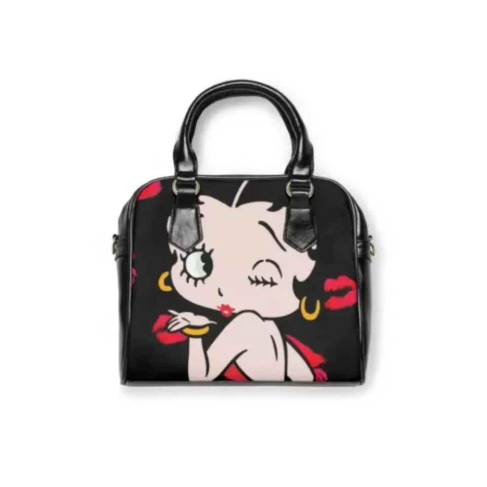 ★TOUT Y EST★ Betty Boop Baguette Leather Shoulder Bag 2 Co Beautiful Cartoon Betty Boop Classic Style Women's Shoulder