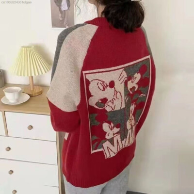 Disney Mickey Trend Strickjacke Pullover Cartoon Y2K Anime Herbst Coat Tops Neu