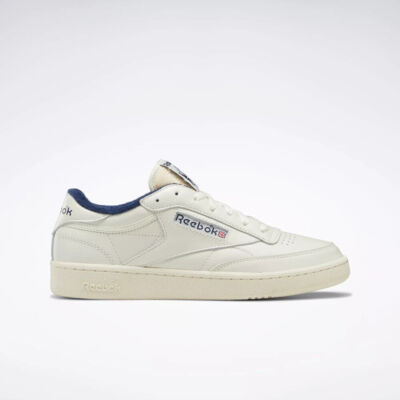 Reebok Club C 85 Vintage 100007796 Men's Chalk Navy Leather Sneaker Shoes RBX1