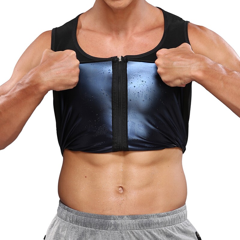 DUBUSH Ginecomastia Compression Zipper Vest Gilet a Compressione da Uomo Camicia a Compressione Shapewear da Uomo