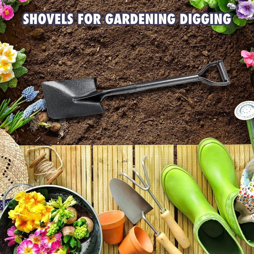 29 Inch Long Premium Carbon Steel Shovel for Digging with D Handle Garden Spade