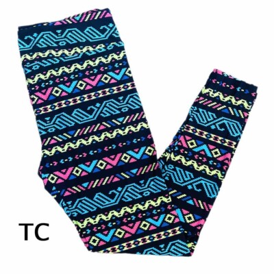TC LuLaRoe Leggings ~ MULTICOLOR AZTEC STRIPES ~ SIZES 12-18 Tall & Curvy; pink