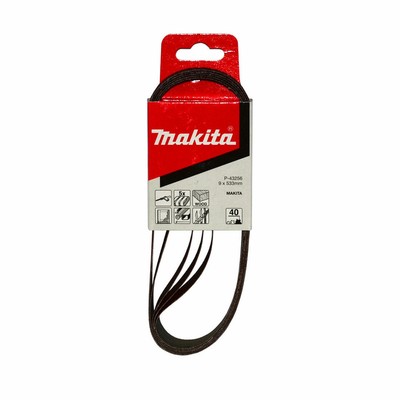 Makita 9mm x 533mm Sanding Belts 40 Grit - 5 Pack