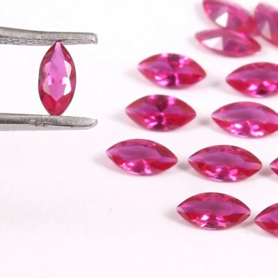 AAA Natural Mozambique Ruby Loose Marquise Gemstone Cut Lot 10 Pcs Lot 9x6 MM