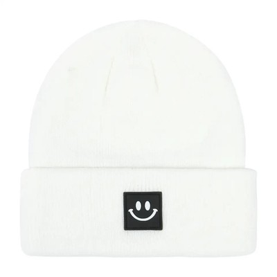 Baby Beanie Smile Face Hat Toddler Infant Kids Winter Hats White 0-2 YEARS