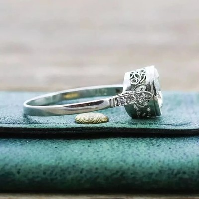 14K White Gold Plated 2.50Ct Round Lab-Created Diamond Women's Engagement Ring