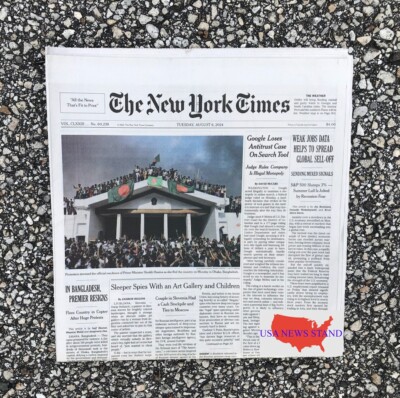 NEW YORK TIMES - TUESDAY AUGUST 6, 2024 (WEAK JOB REPORT -GLOBAL MARKET SELLOFF)