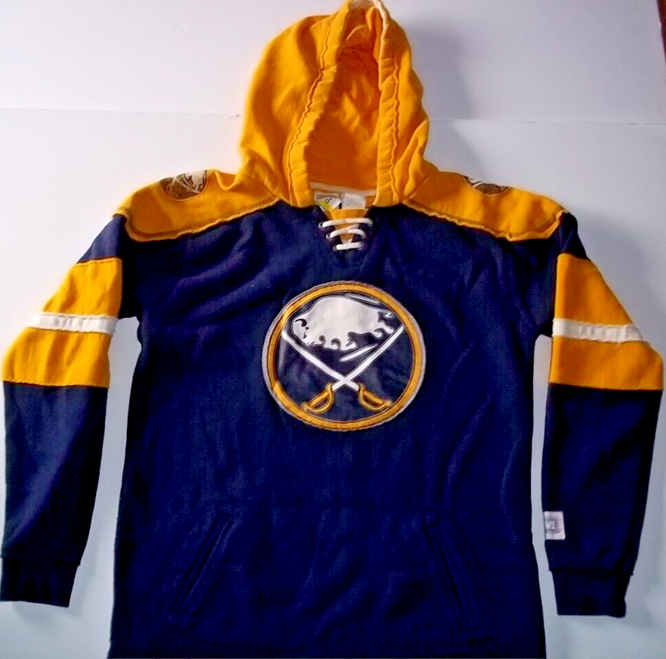 NHL Buffalo Sabres Distressed Jersey Style Hoodie Youth or Women Large by CCM eBay