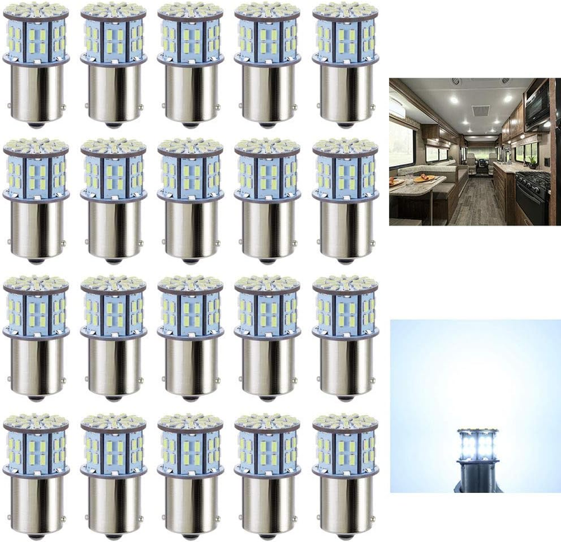 1156 1141 1003 7506 BA15S LED Bulbs Cool White 20-Packs, Super Bright 3014 50-SM