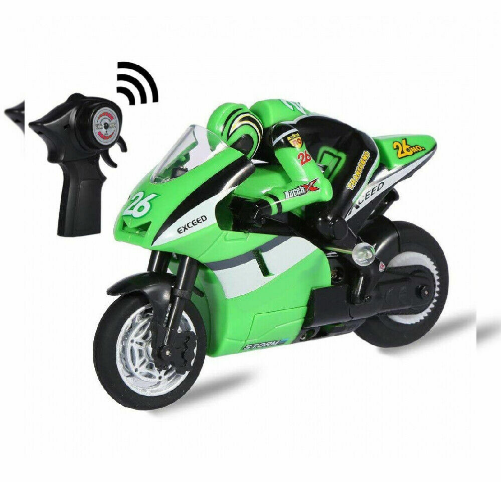 Top Race 4 Channel RC Remote Control Motorcycle Goes on 2 Wheels with Green 627304171115 | eBay