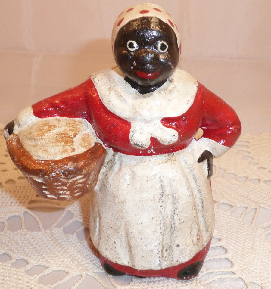 BLACK AMERICANA~WASHER WOMAN~CAST IRON STILL COIN BANK~AUNT JEMIMA~LAUNDRY