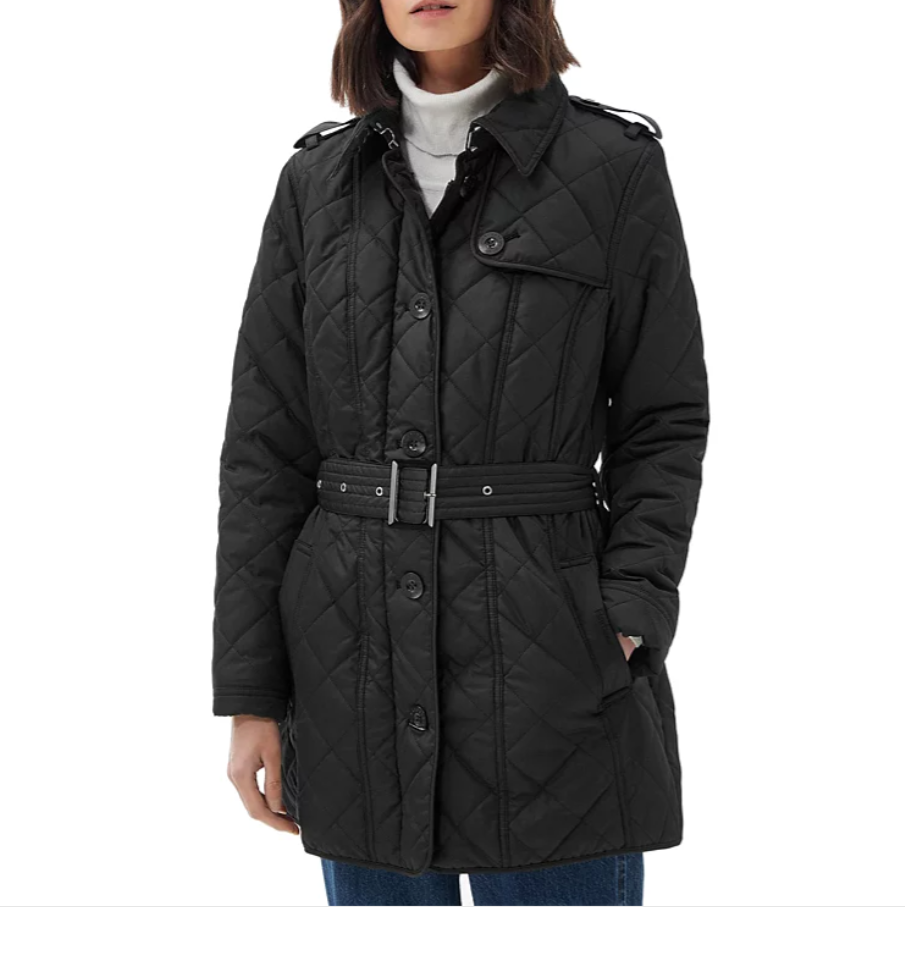 BARBOUR Finstown Hooded Belted Quilt Trench jacket MSRP$395 BARBOUR Finstown Hooded Belted Quilt Trench jacket MSRP$395