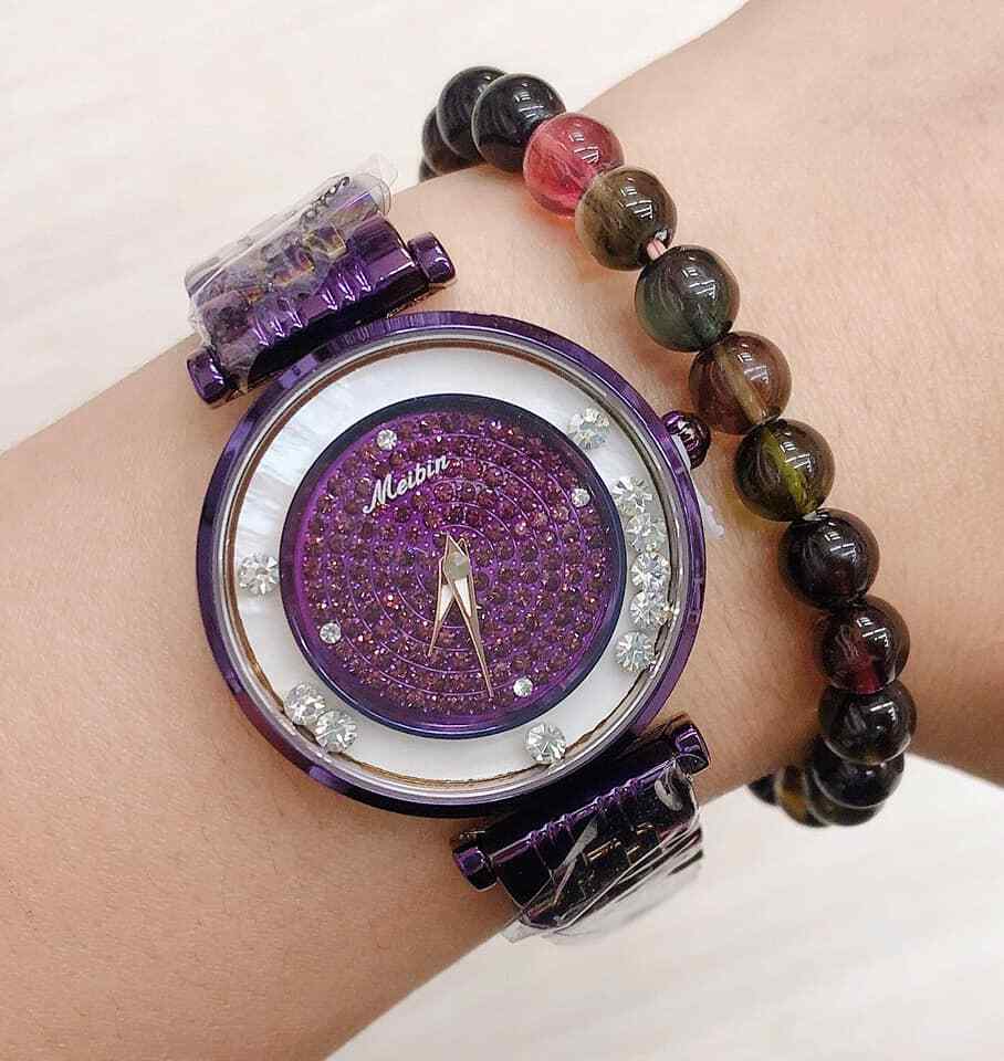 Orologio Da Polso Per Donna Meibin Quarzo Moda Fashion Brillantini 001 lac