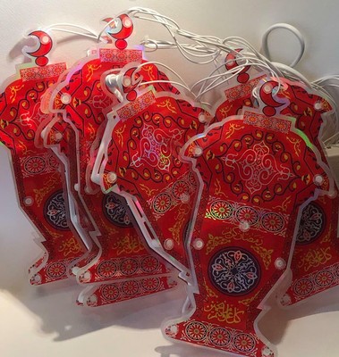NEW Ramadan Decoration Lights EID Crescent Red color Islamic رمضان...