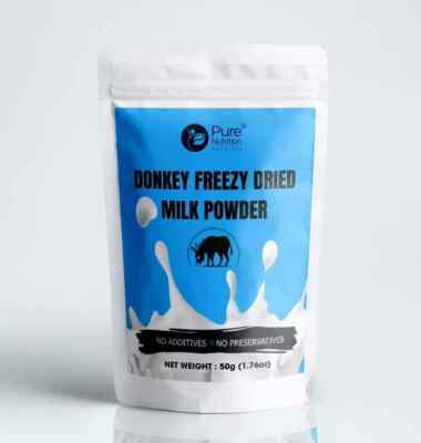 PURE NUTRITION DONKEY FREEZE DRIED MILK POWDER 50GM  1.76 Oz