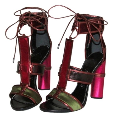 TOM FORD Patchwork Cage Sandals Metallic Velvet Strappy
