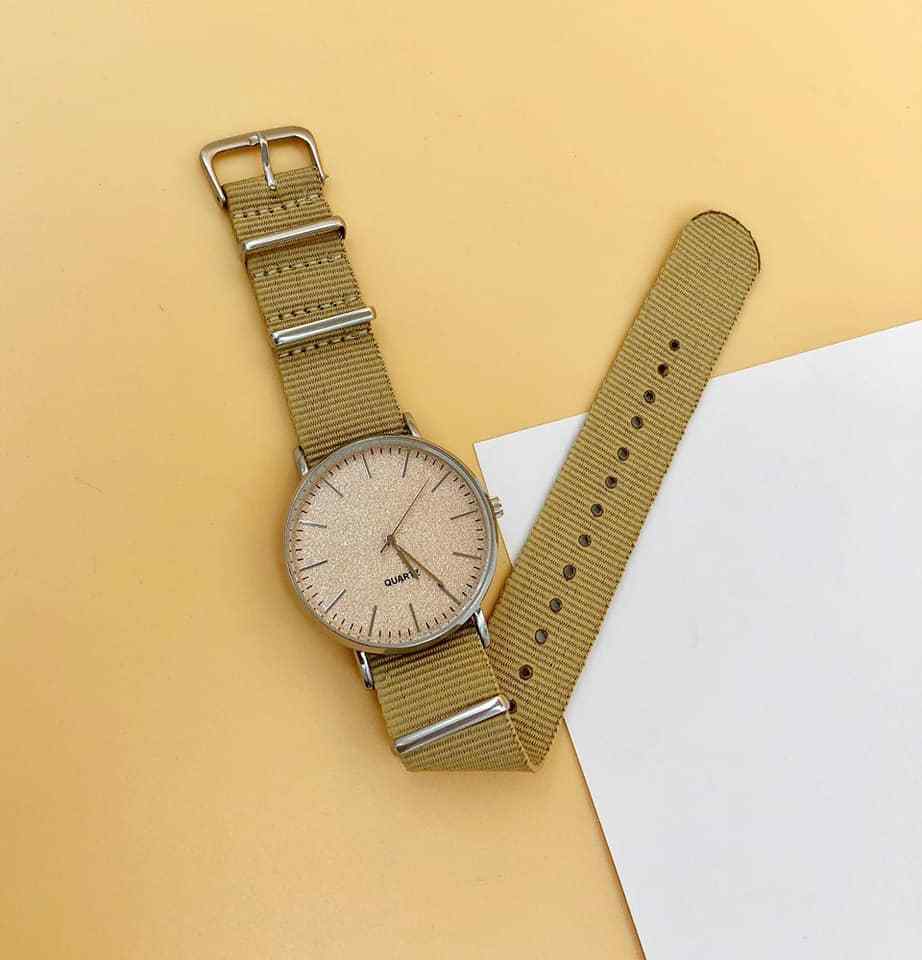 Orologio Da Polso Unisex Analogico Quarzo Fashion Casual Glitter Dorato lac