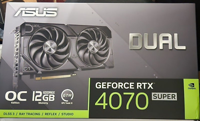 ASUS Dual NVIDIA GeForce RTX 4070 Super EVO OC 12GB Graphics Card GPU New Sealed