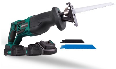 VONROC Accu Reciprozaag – VPower 20V – Incl. 2x 2.0Ah accu, sneloplader, zaag...