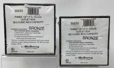 2-Pack Mulberry 30233 Bronze Three 1/2 IPS Holes 30.5 Cubic Inch Outlet Box