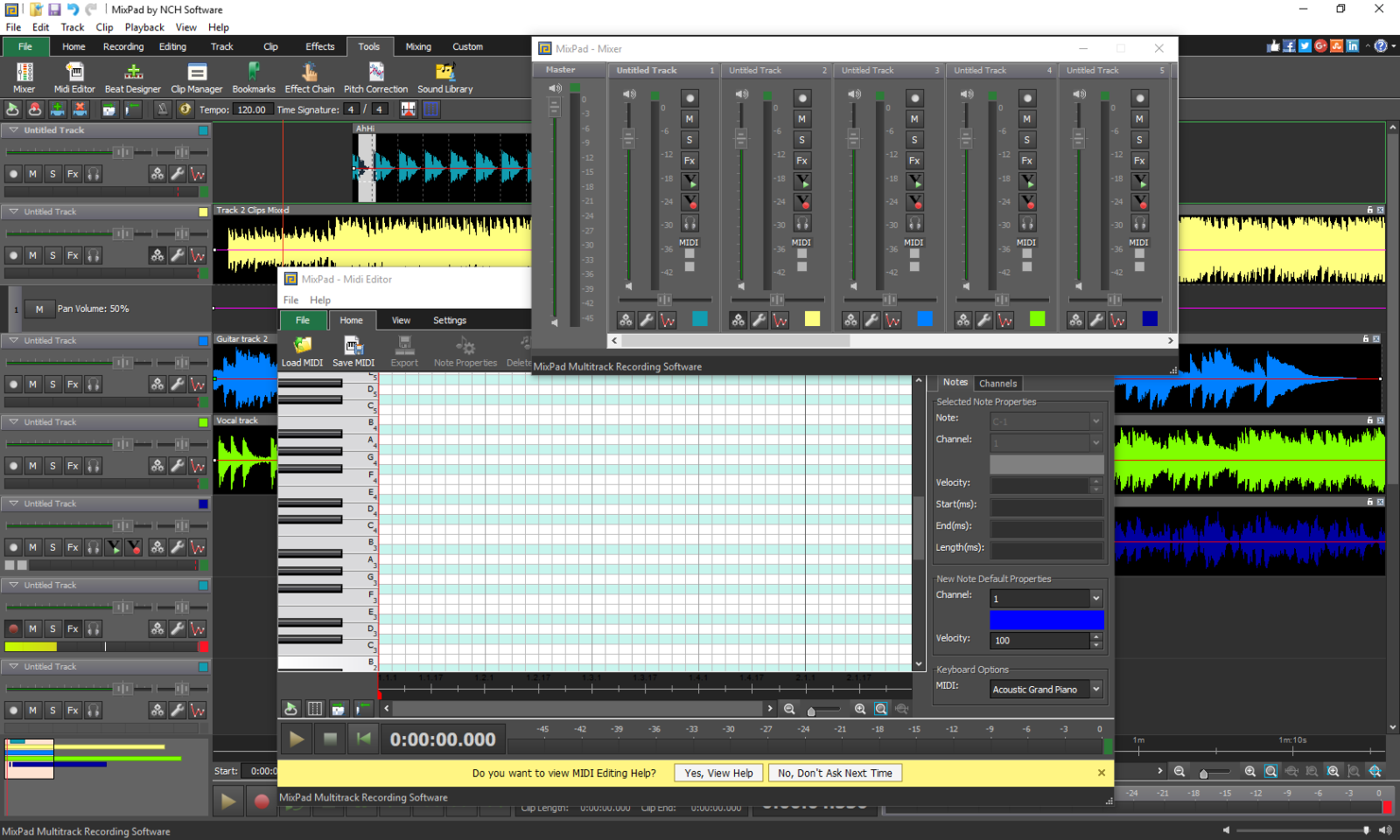 Midi tracks