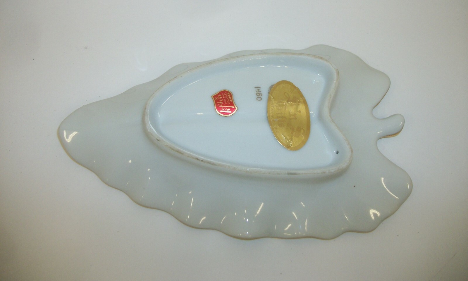 Lefton Heritage Rose 1860 Hand Painted Leaf Dish