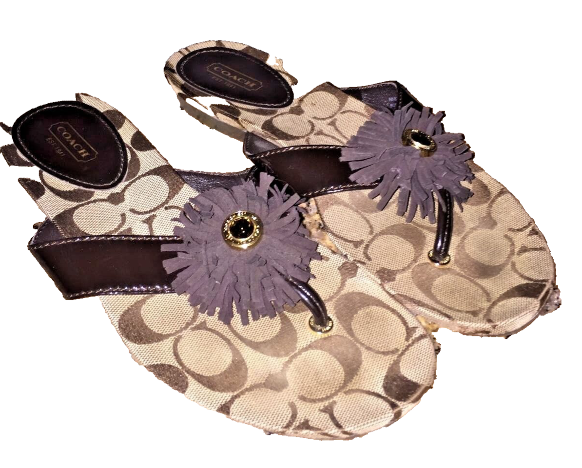 COACH ブラウン ノットデザイン サンダル 楽天市場】□COACH コーチ BRYNN CANVAS SANDAL CS093 ブリン