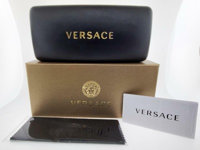 Pre-owned Versace Sunglasses 2199 100281 56mm Black Gold Frame With Grey Polarized Lenses In Gray